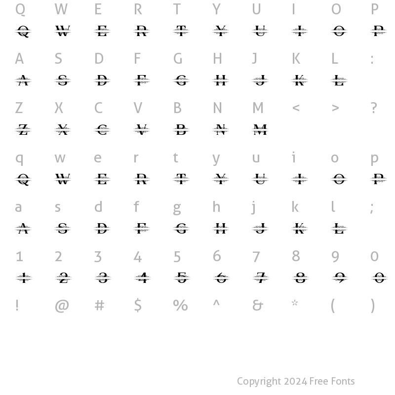 Character Map of Nayla Monogram Regular