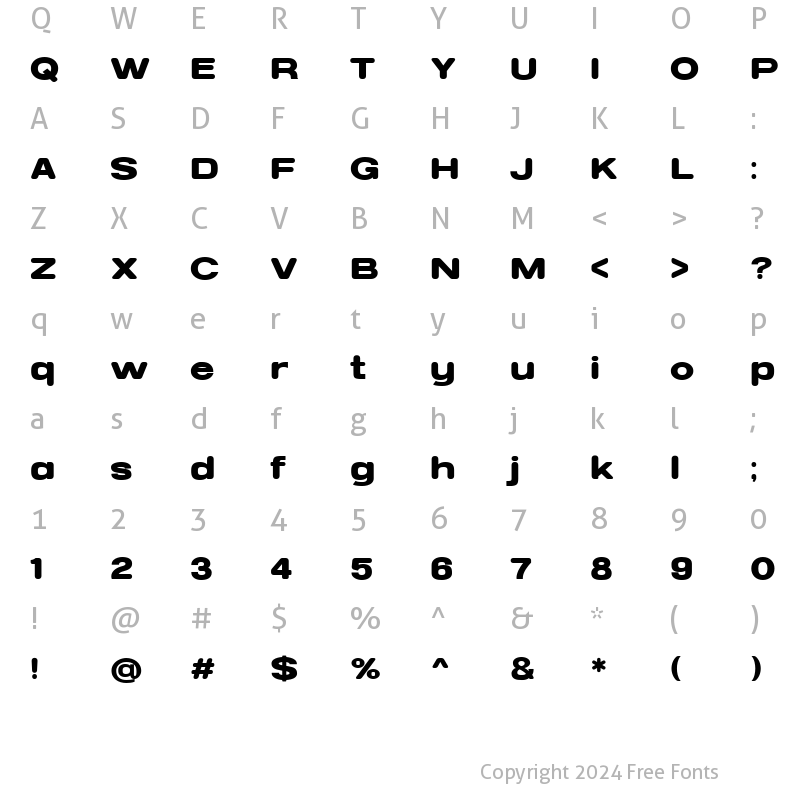 Character Map of NCS Radhiumz Bold Rounded