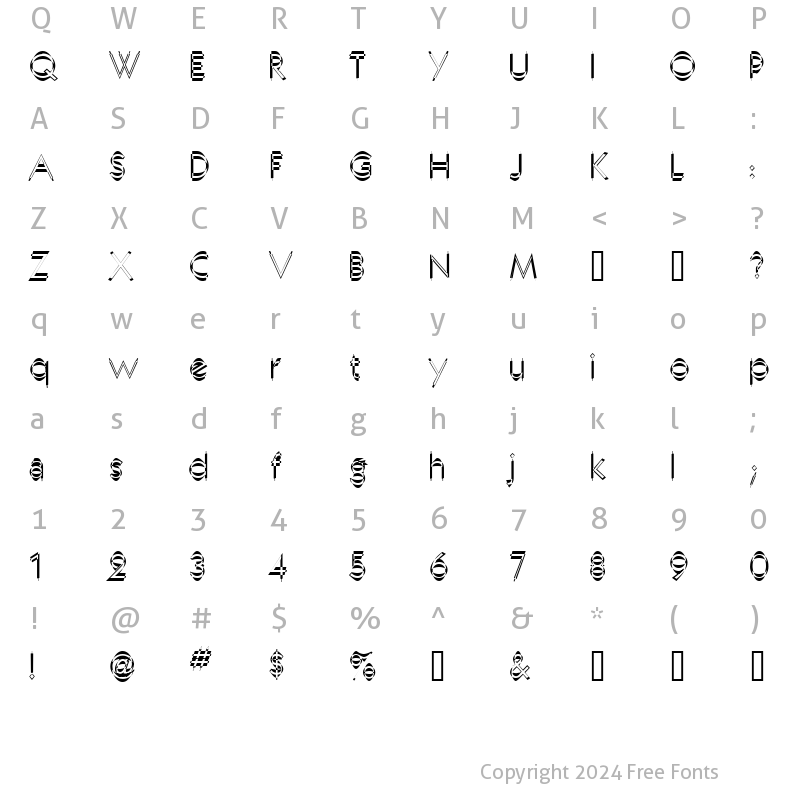 Character Map of Neboman Regular