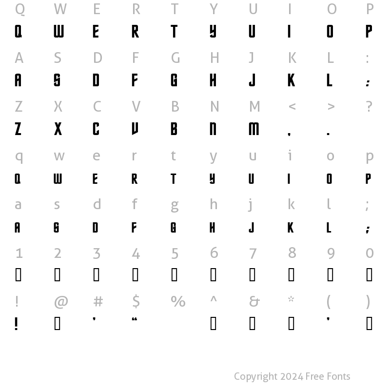 Character Map of Nebula Bold