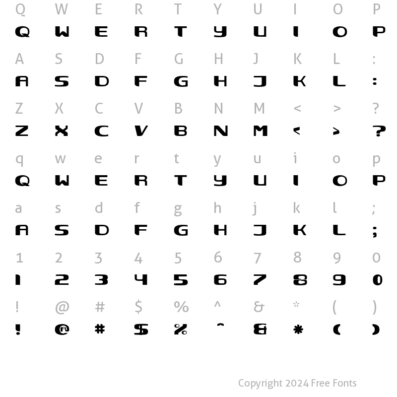 Character Map of NEC Regular