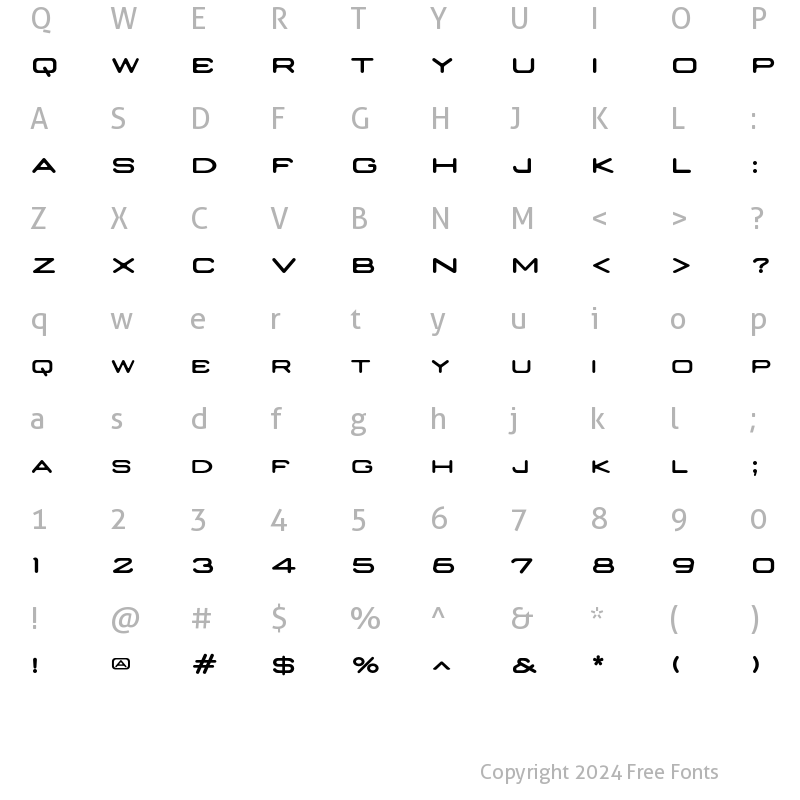 Character Map of Nedian Medium