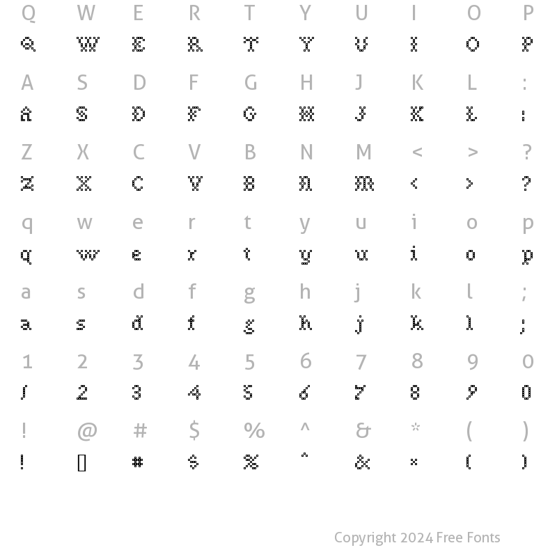 Character Map of Needle PointSew