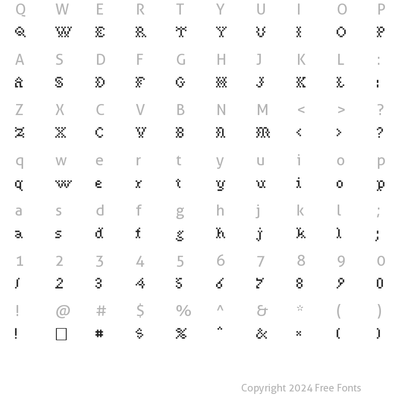 Character Map of Needle Regular