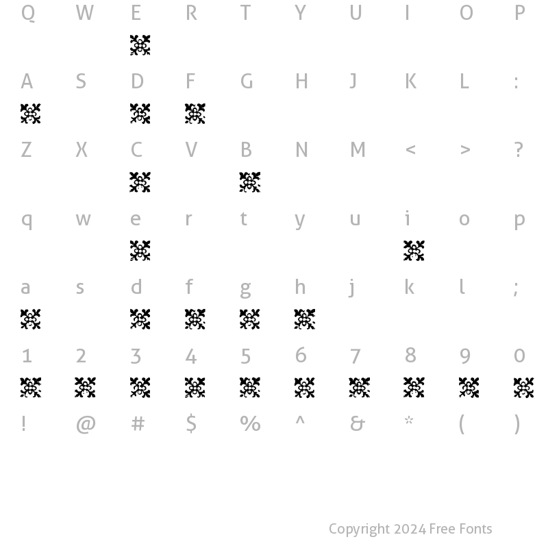 Character Map of NeedlepointBorderWF Regular