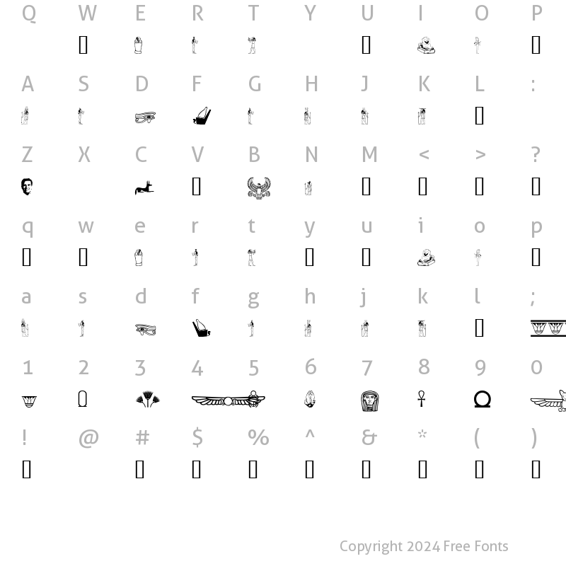 Character Map of Neferchichi Regular