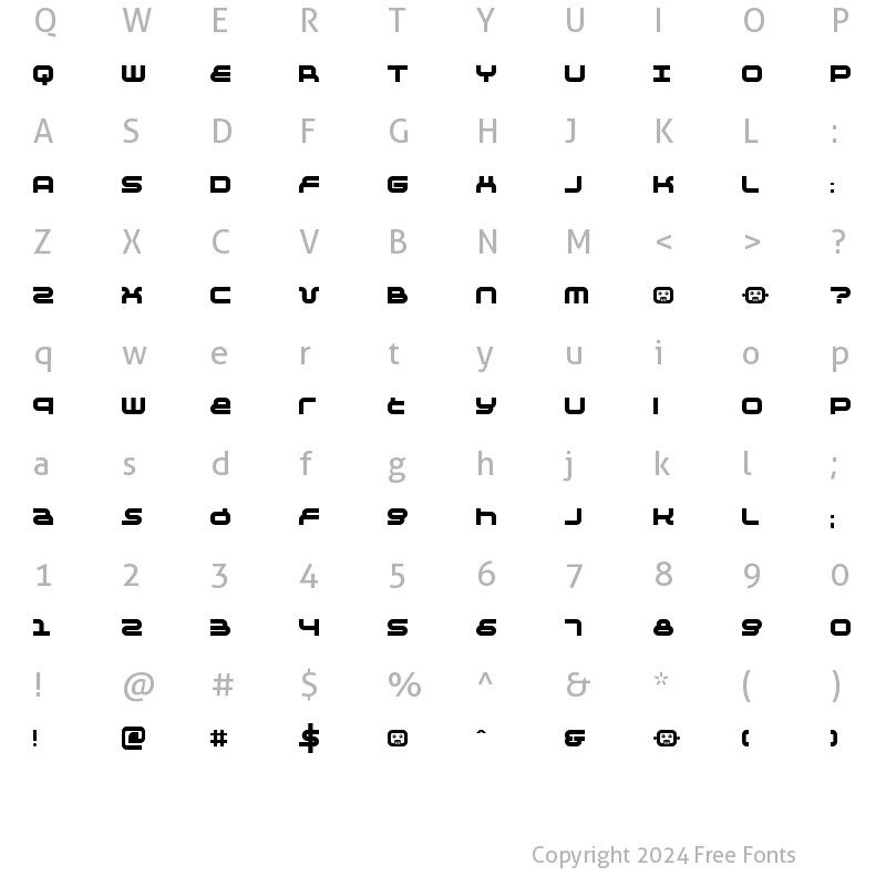 Character Map of Negative 24 Regular