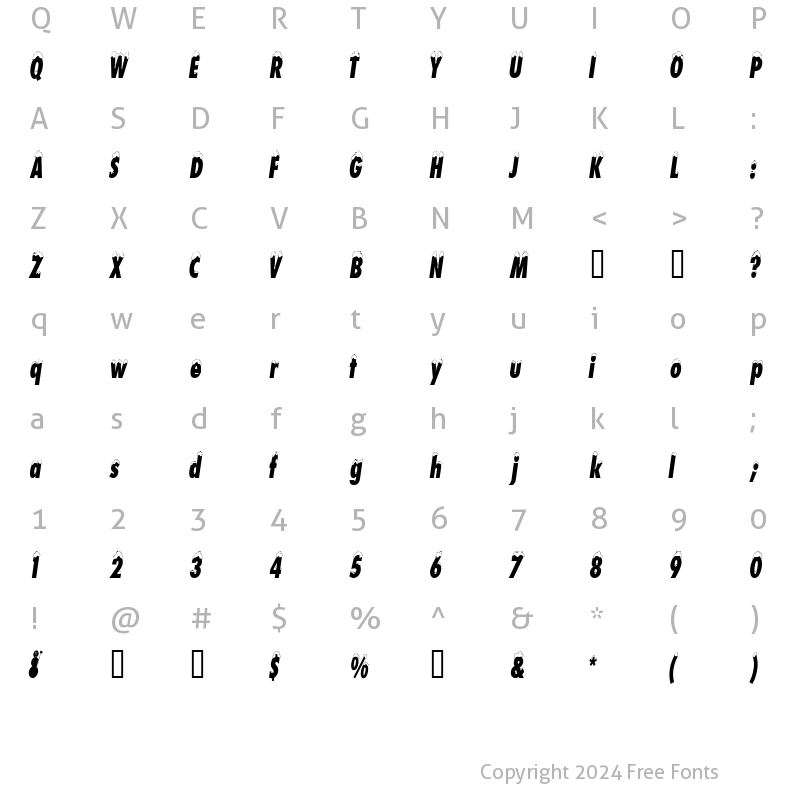 Character Map of NeigeCondensed Regular