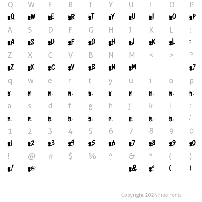 Character Map of nekoFont Regular