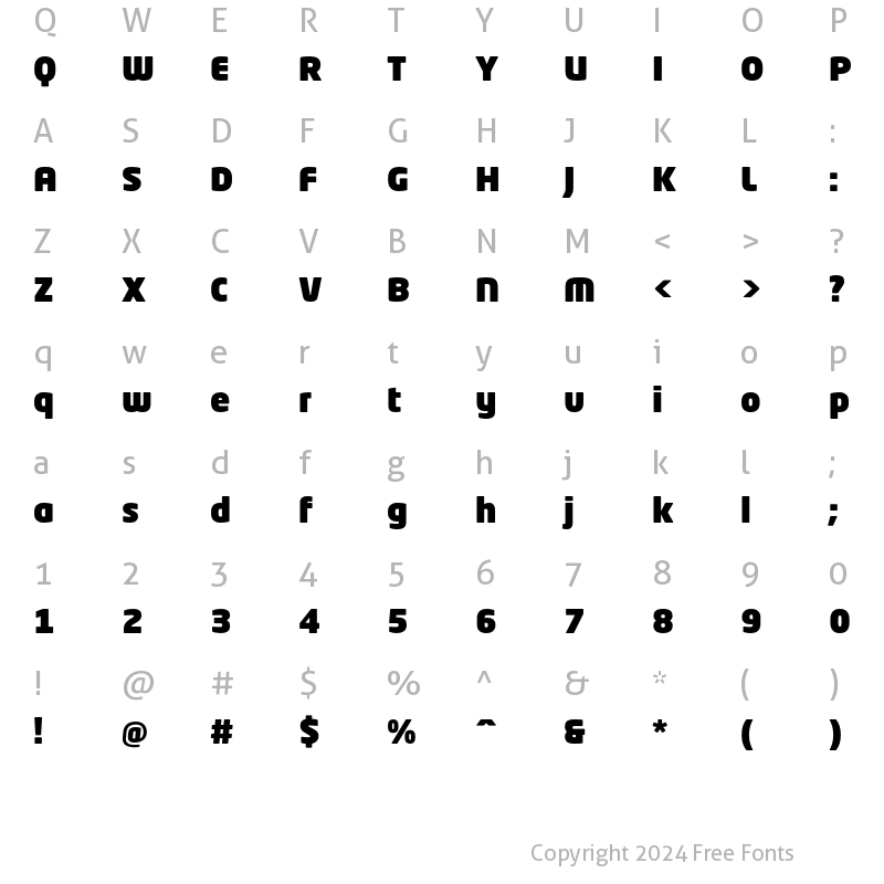 Character Map of Neo Tech Std Ultra