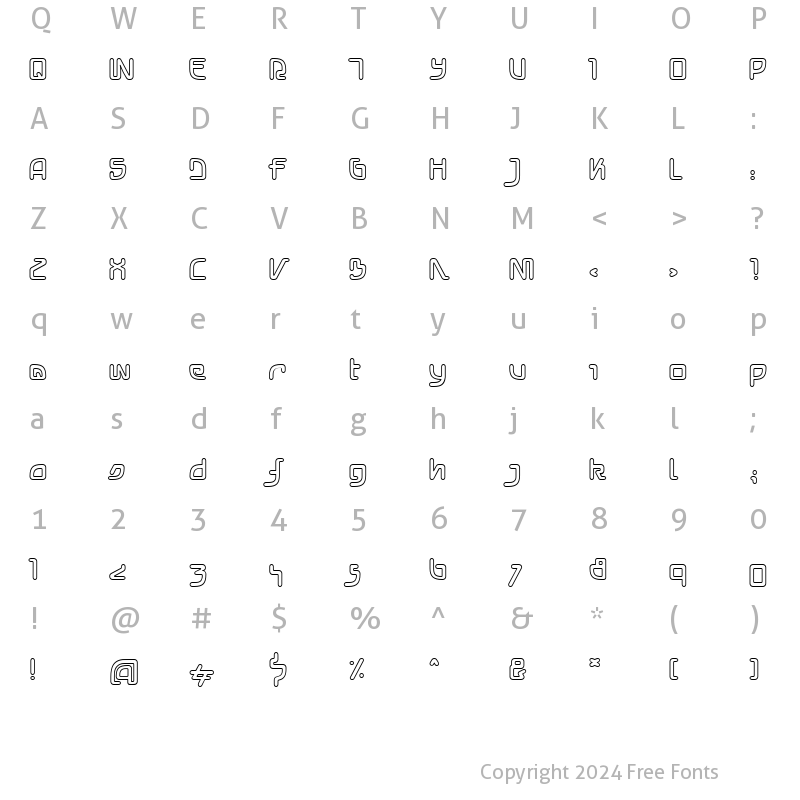 Character Map of Neo TokioTwo Regular