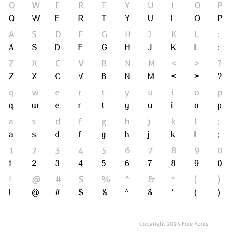 Character Map of NeoAntoine Regular