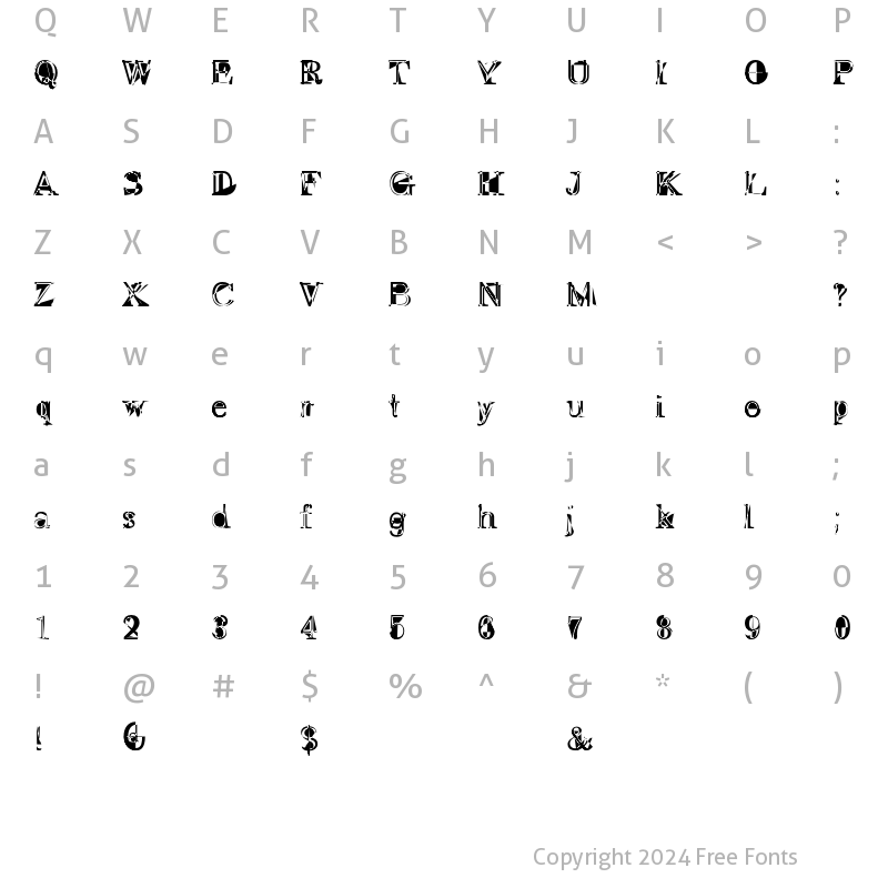 Character Map of NeoDeko Regular