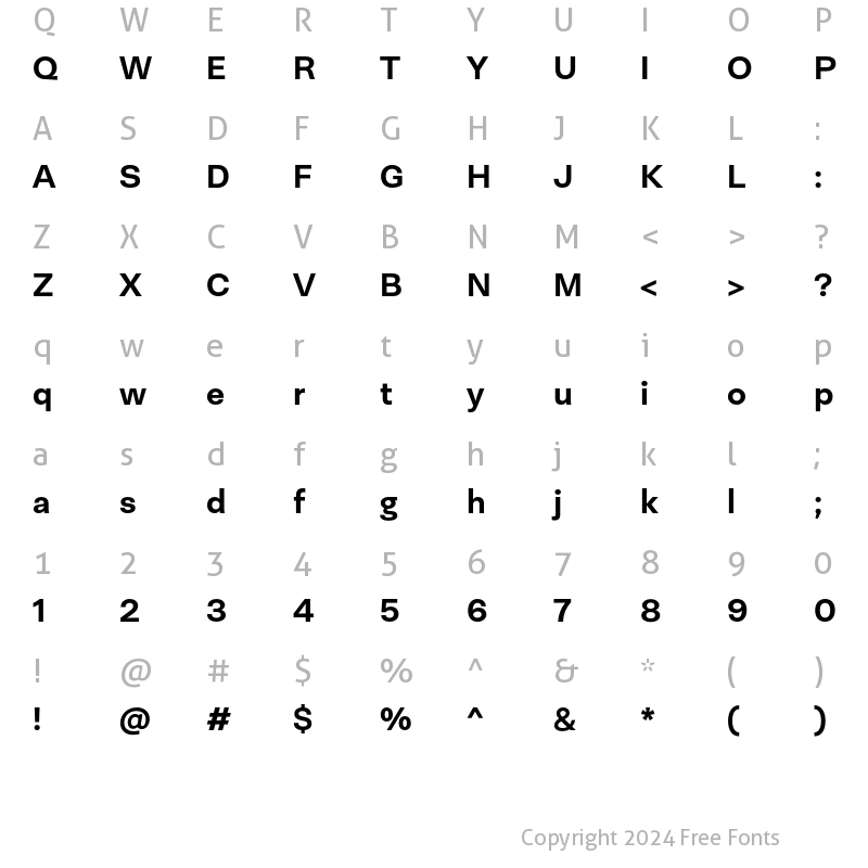 Character Map of Neogrotesk Pro Bold