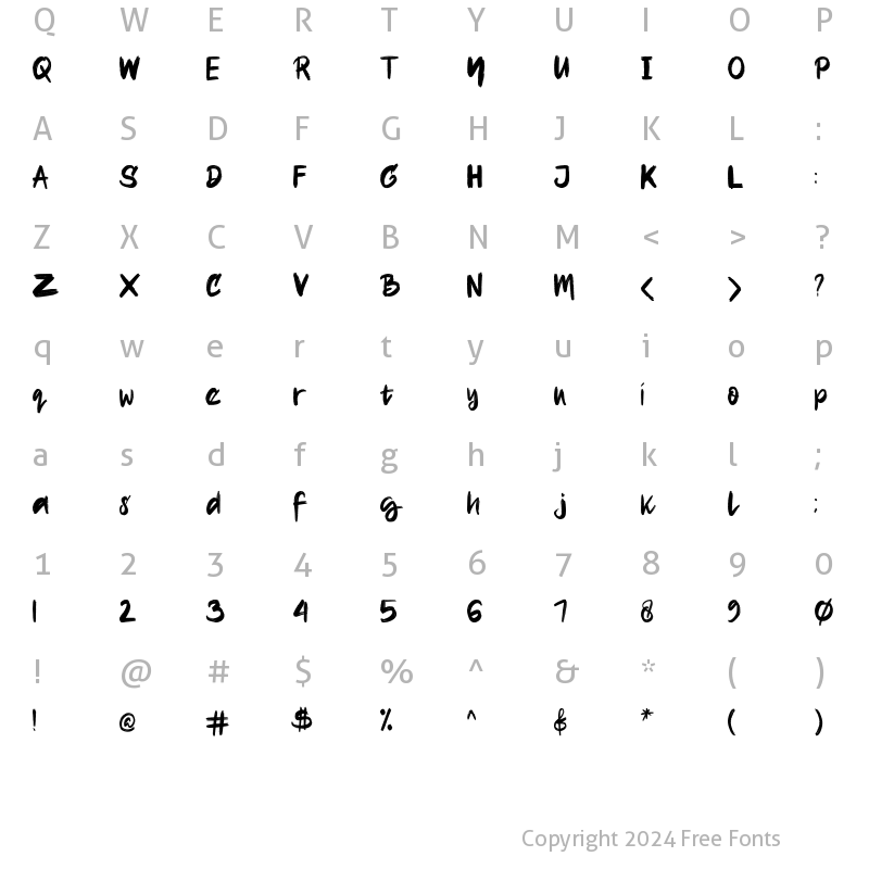 Character Map of Neolarge Regular