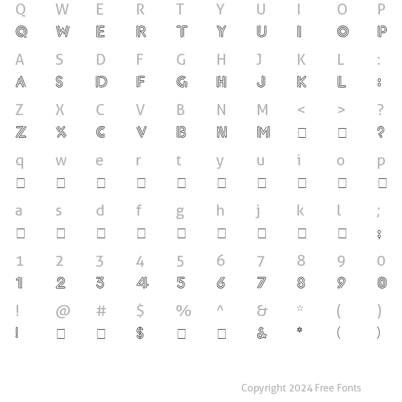 Character Map of Neon Display Caps SSi Regular