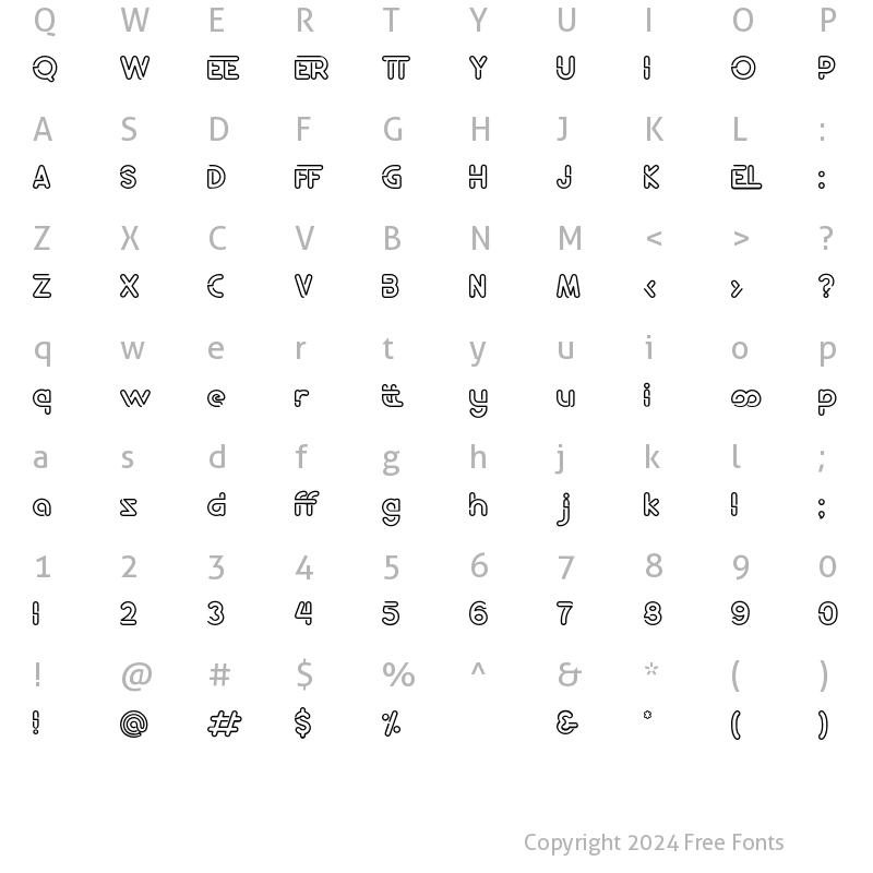 Character Map of Neonballroom Regular