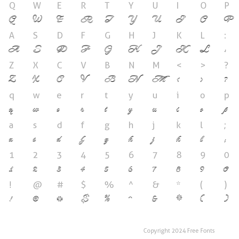 Character Map of NeonDerthaw Regular