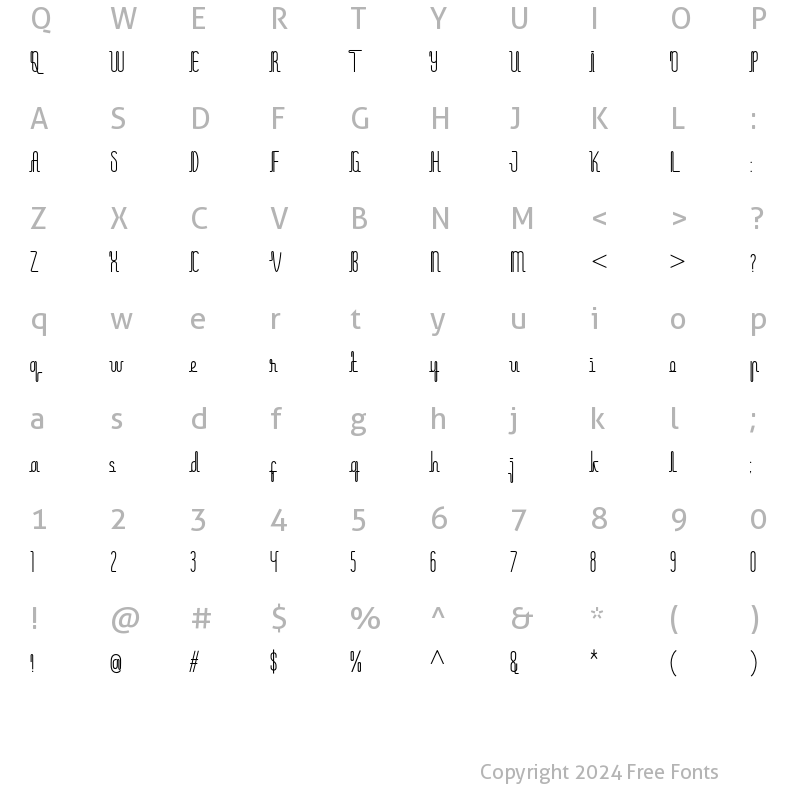 Character Map of Neonisans Regular