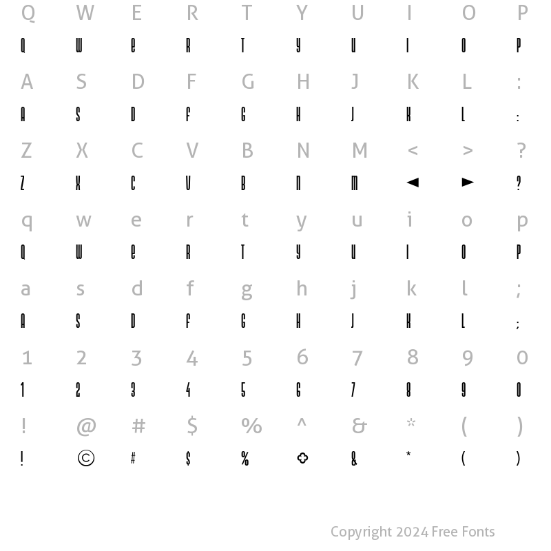 Character Map of NeonlightDB Normal