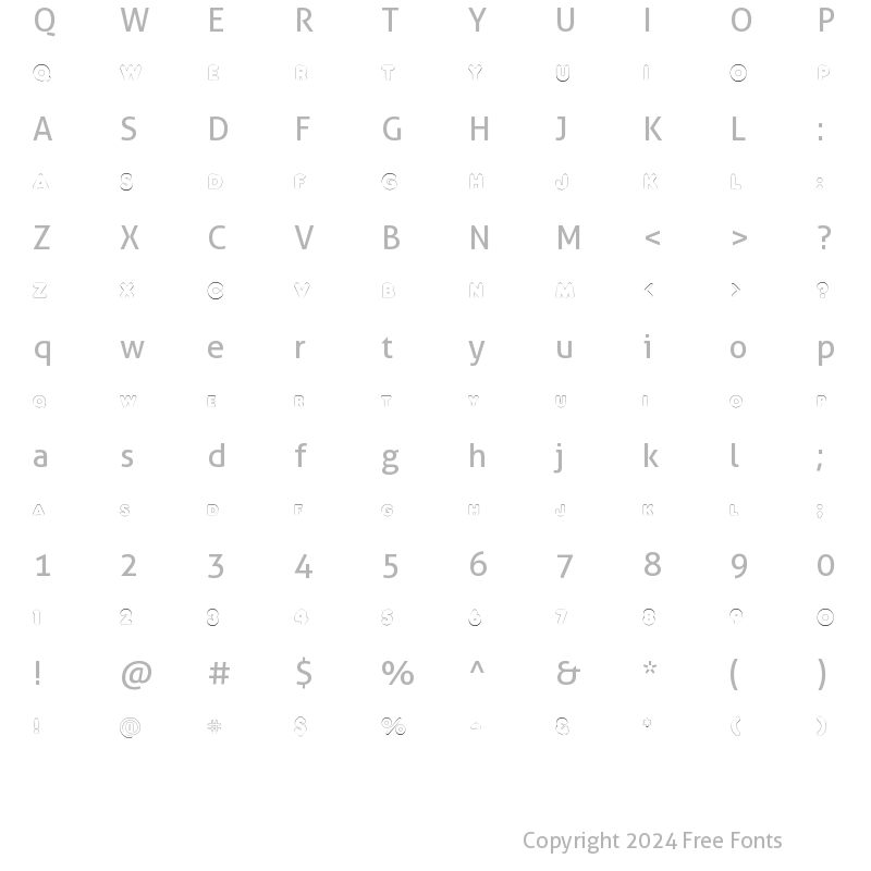 Character Map of NeonOutline Regular