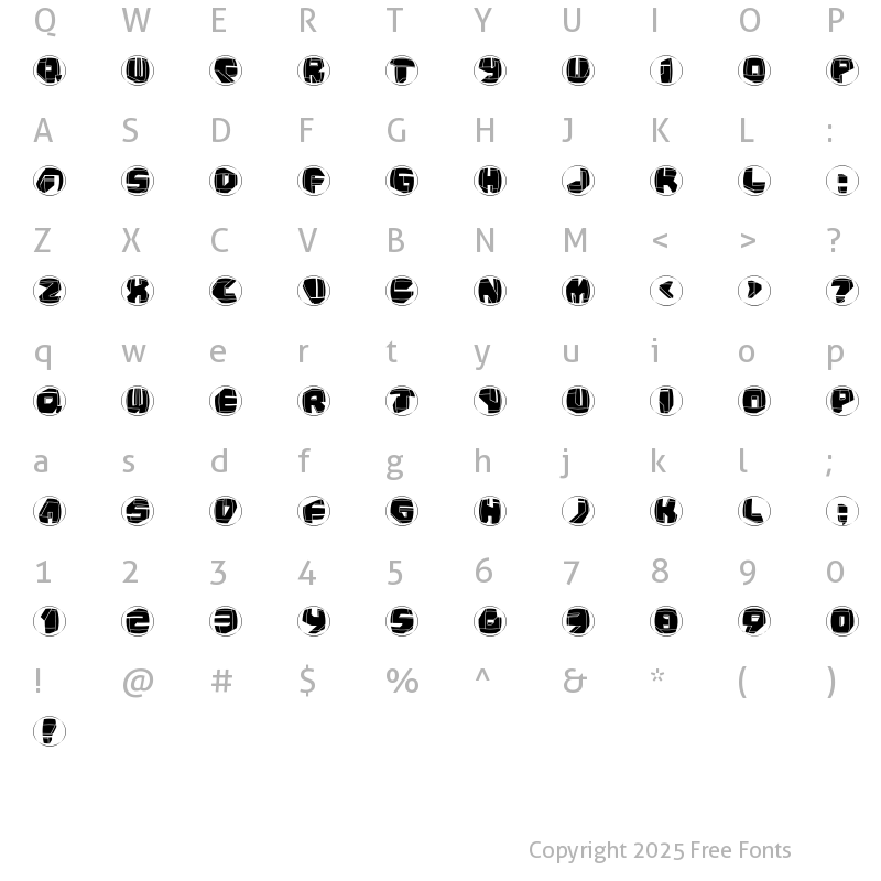 Character Map of NeoPanRings Regular