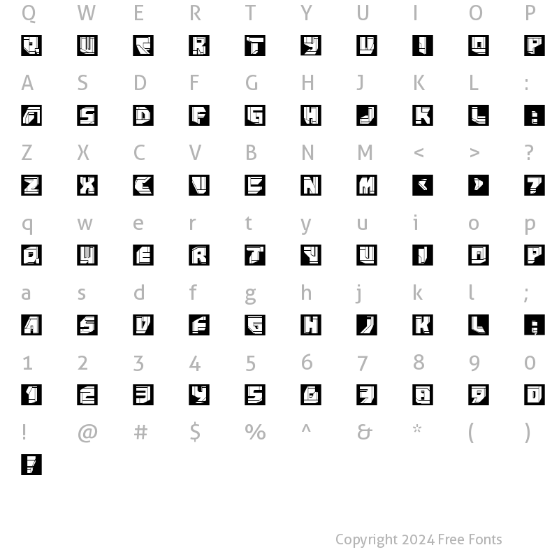 Character Map of NeoPanSquares Regular