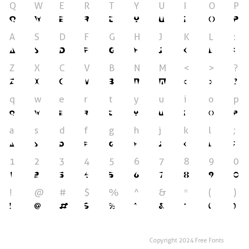 Character Map of NeoSpacial Regular