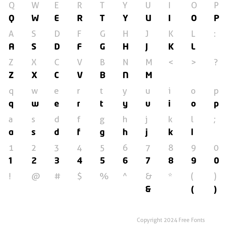 Character Map of NeoTech Bold