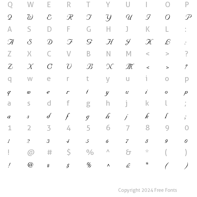 Character Map of NeptuneScript DB Regular