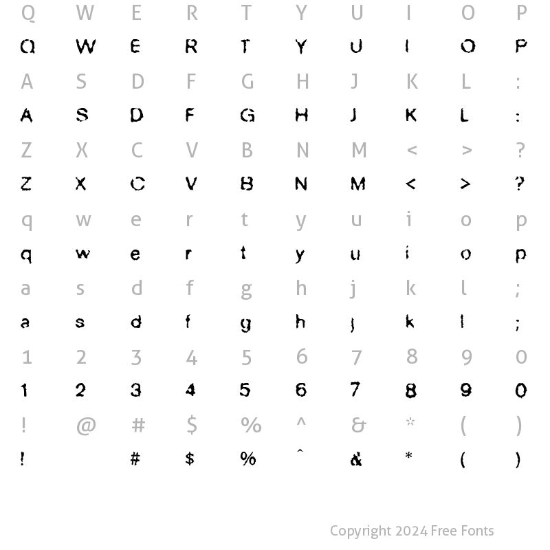 Character Map of NervousNellie Regular