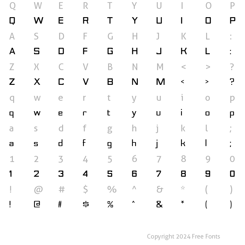 Character Map of Nesobrite Black