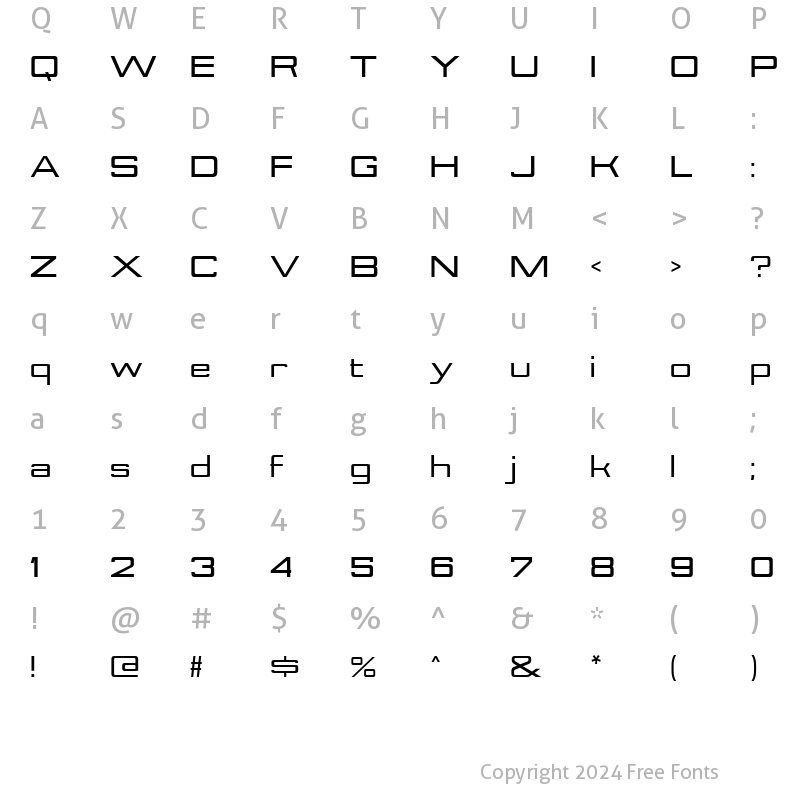 Character Map of Nesobrite Expanded Black