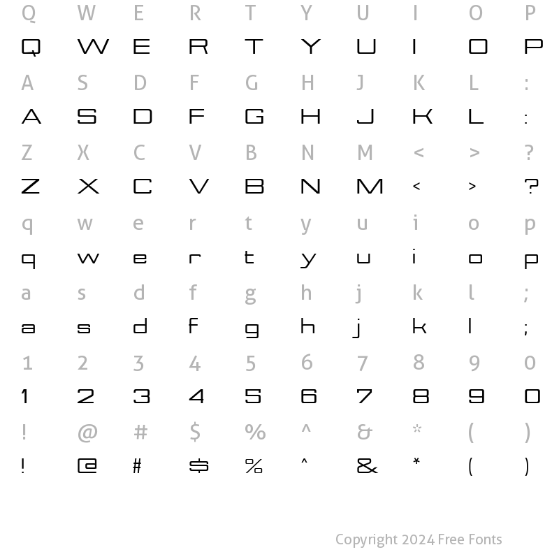 Character Map of Nesobrite Expanded Bold