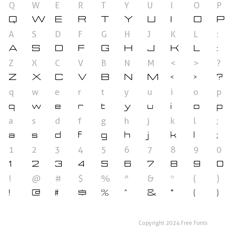 Character Map of Nesobrite Expanded