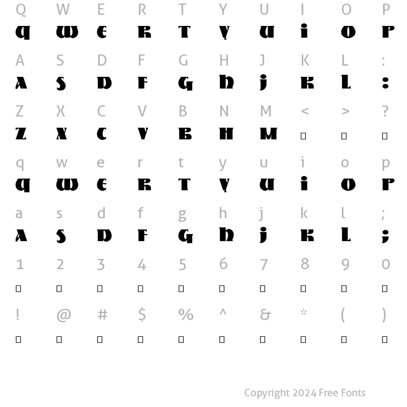 Character Map of Nestor Regular