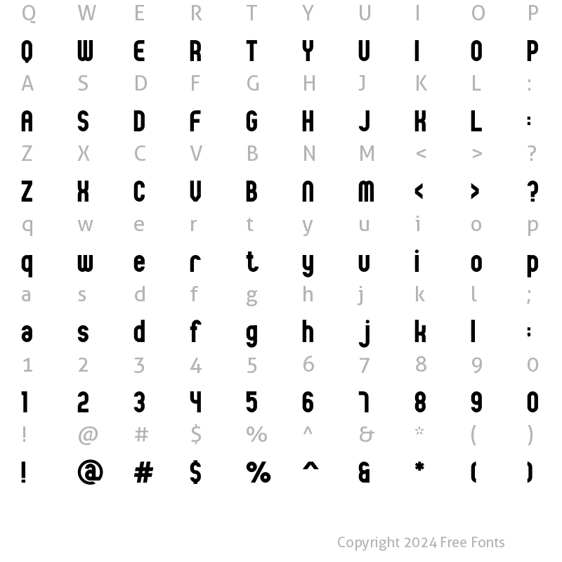 Character Map of Netraly Regular