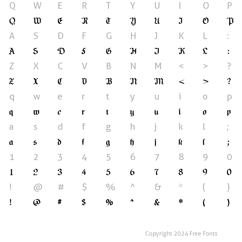 Character Map of NeuAltisch Bold