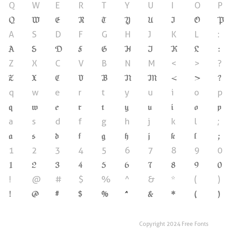 Character Map of NeuAltischGray Regular