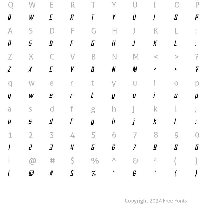 Character Map of Neuborn Medium Italic