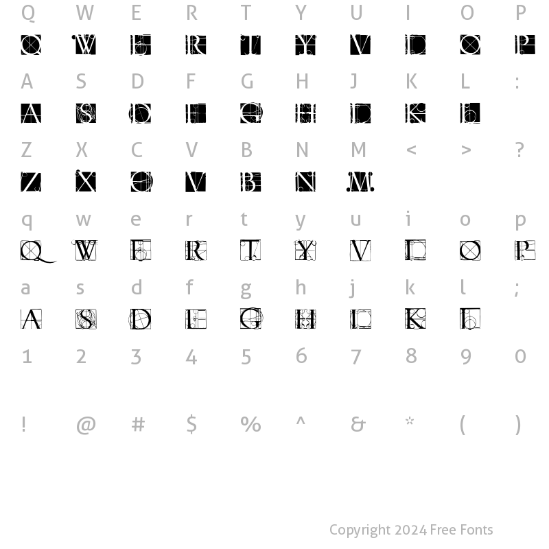 Character Map of NeudoerfferScribbleQuality Regular