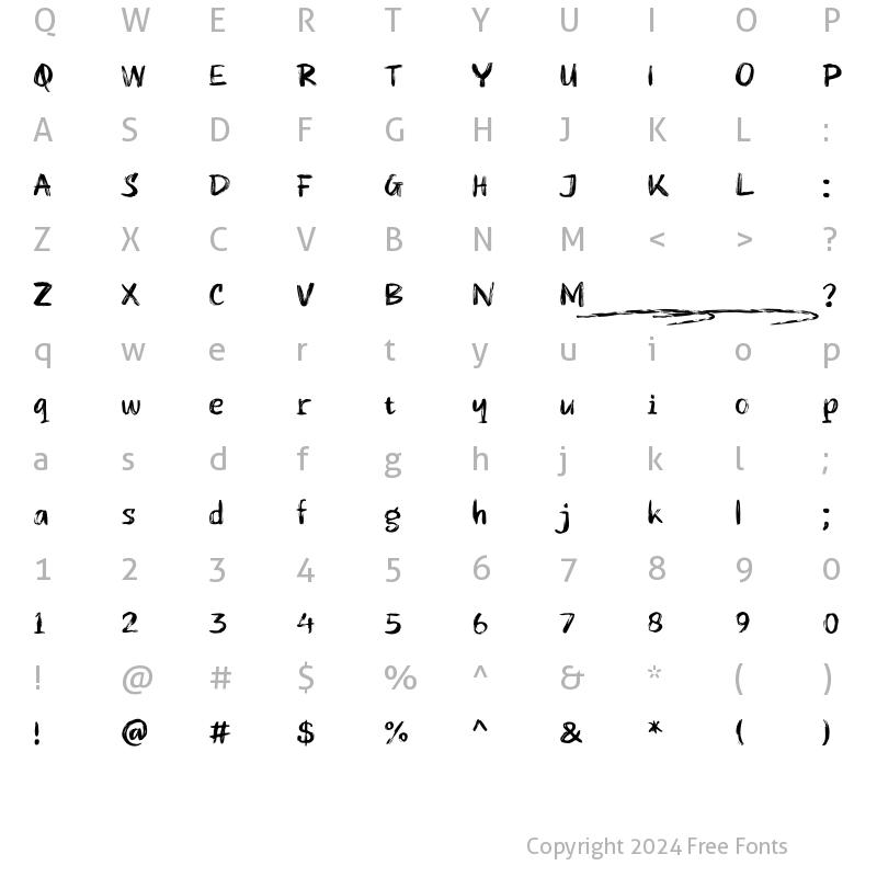 Character Map of Neue Punk Regular