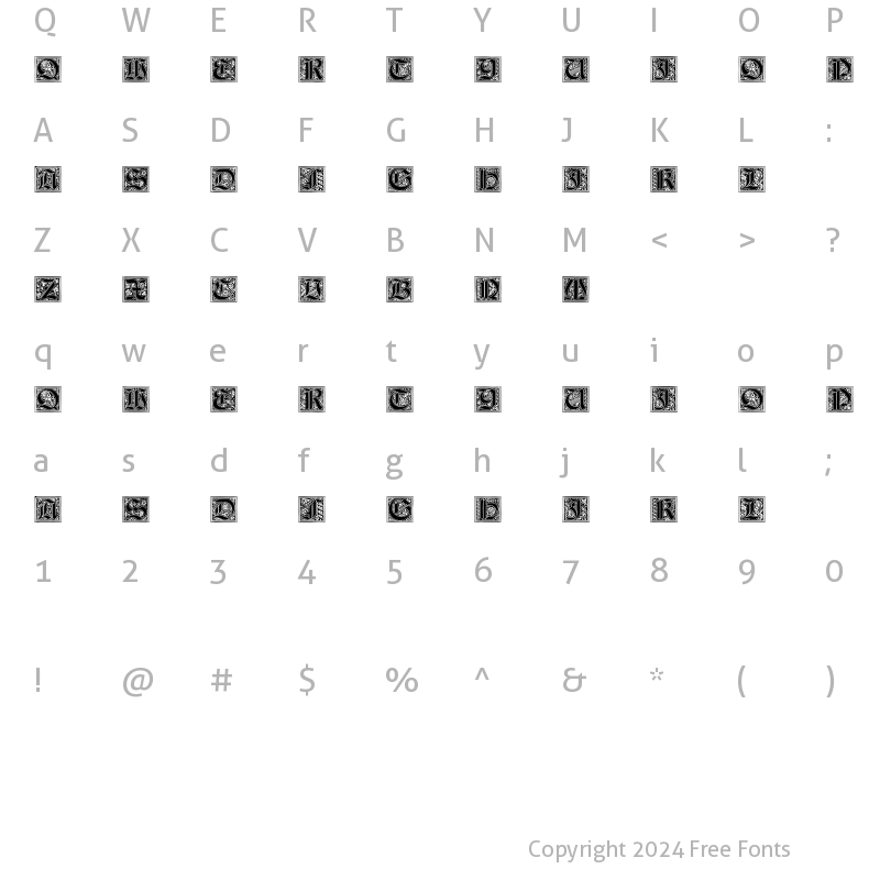 Character Map of Neugotische Initialen Regular