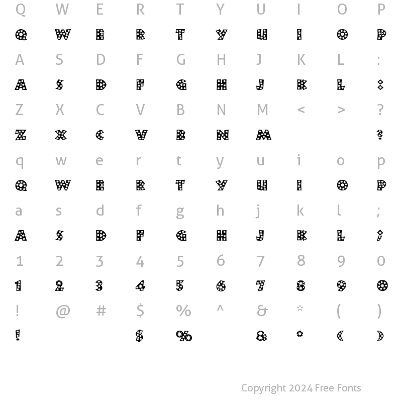 Character Map of NeulandStar Regular