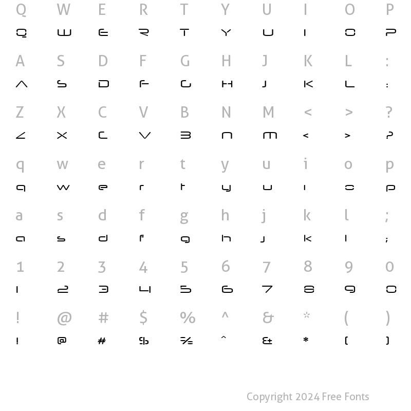 Character Map of Neuropol Nova Xp Regular