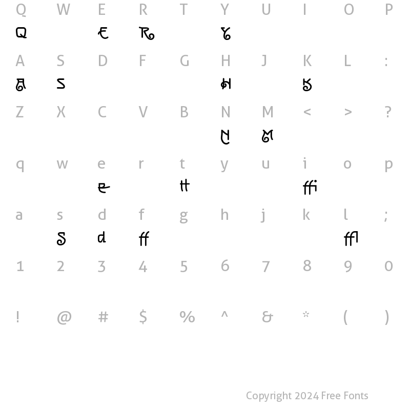 Character Map of NeuseidlerAntiqua LT Std BoldAlt