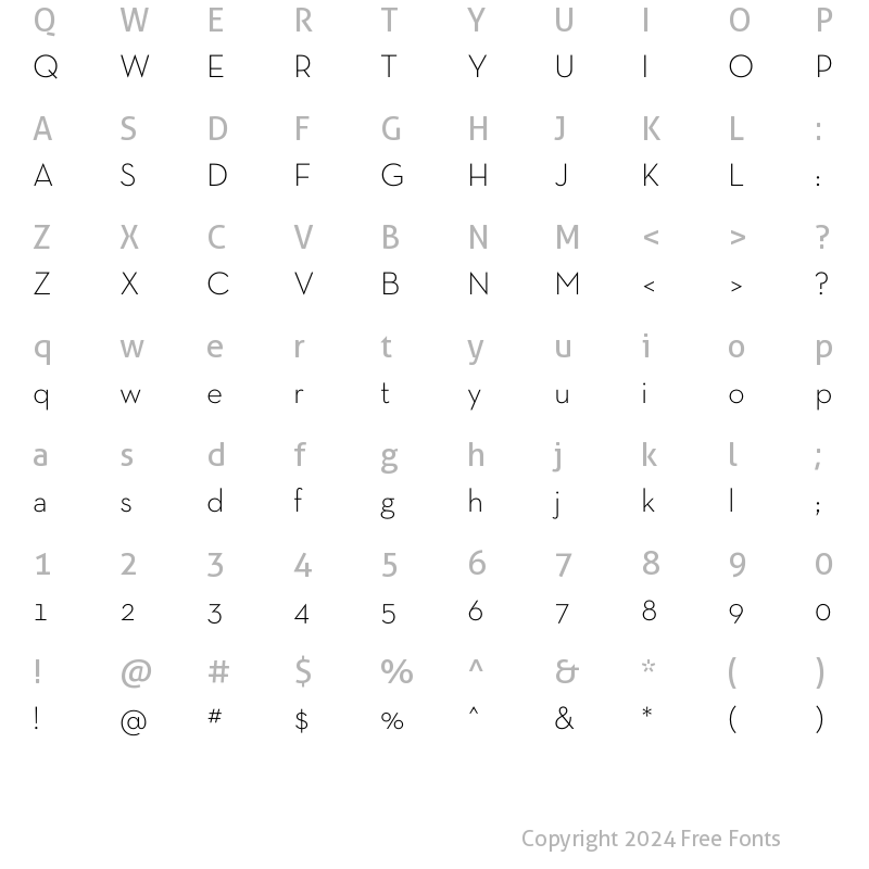 Character Map of Neutra Text TF Light