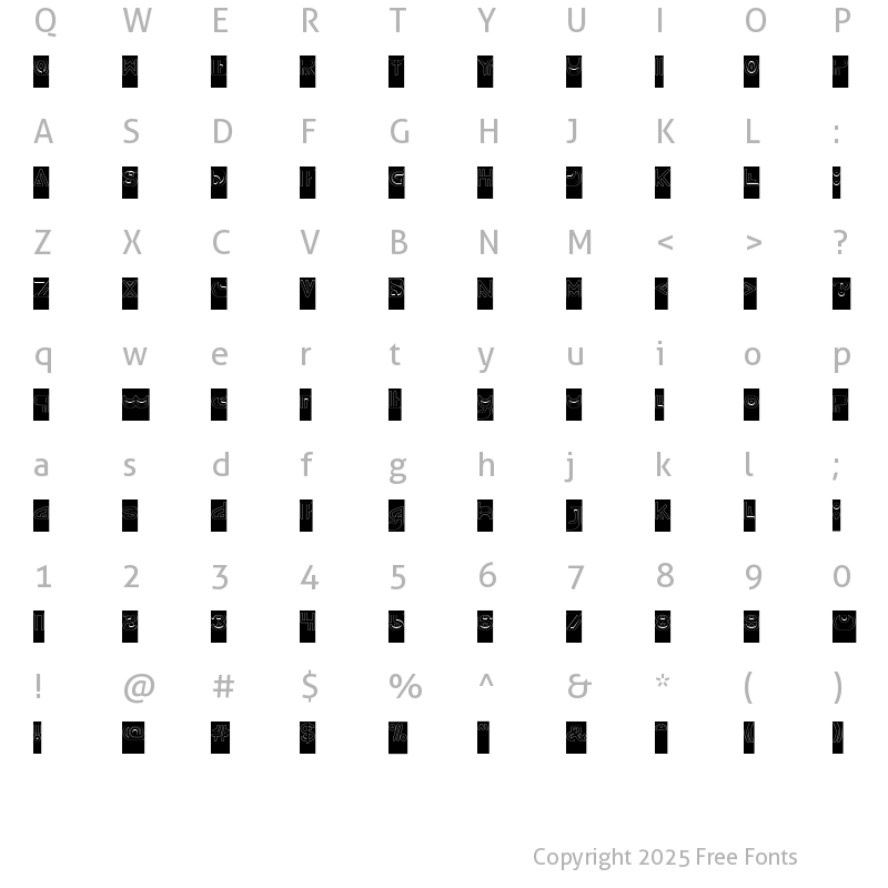 Character Map of NEVER ENDING MAZE-Hollow-Invers Regular