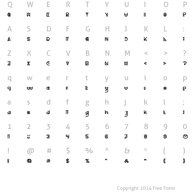 Character Map of NEVER ENDING MAZE Regular