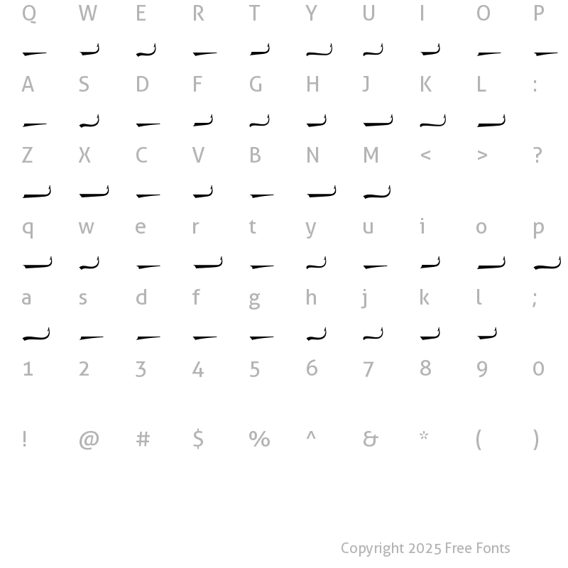 Character Map of Neville Swash Regular